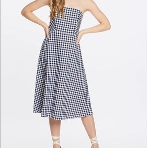 Draper James Navy Gingham Print Dress NWT